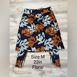 Women's Floral Print Skirt in Navy, Rust & Cream